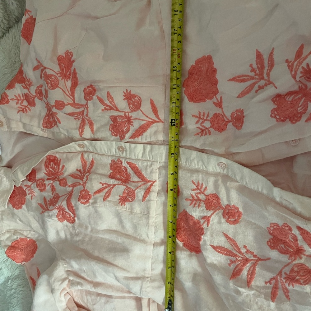 Society Social x Crown & Ivy Light Pink Caroline Maxi Floral Shirtdress, Size XL - Picture 7 of 7